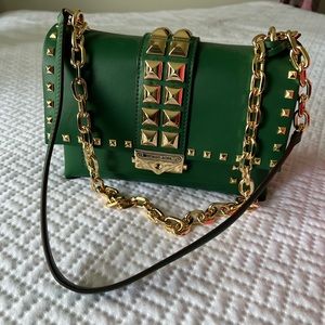 Michael Kors flap shoulder purse in Jewel green